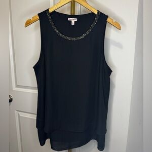 Juicy Couture Black Sleeveless Rhinestone Neck Camisole